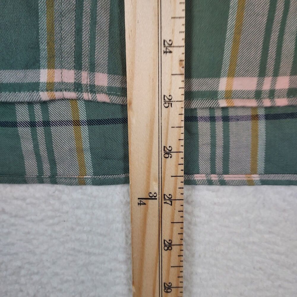 L.L.Bean Womens Small Plaid Popover Tunic Blouse Green Long Sleeve Shirt - Picture 4 of 6
